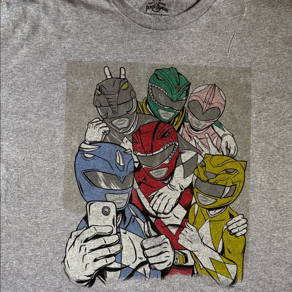 T-shirt Power Rangers mens new size XL 90% cotton polyester short sleeves
